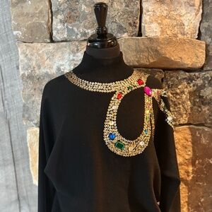 Lily Rubin VINTAGE Embellished 100% wool  sweater